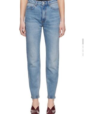 Ami Light Blue High-Rise Straight Jeans